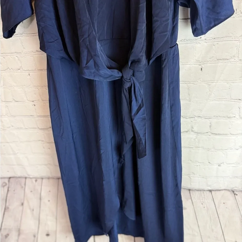 City Chic Sleek Tie Dress BLUE Size 18